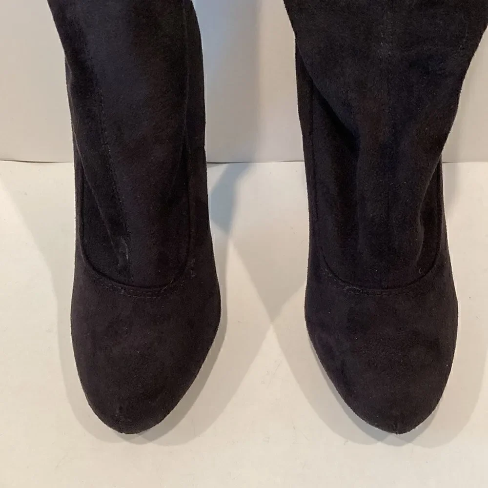 JUSTFAB GiGi Thigh-High  Boots In Black Size 7